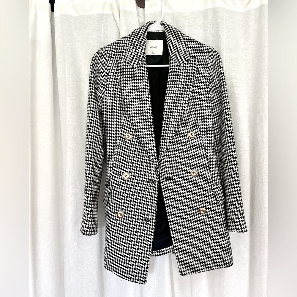 Aritzia Wilfred Houndstooth Blazer